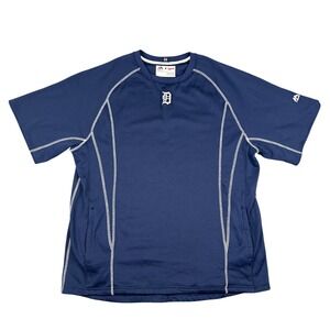 Majestic Detroit Tigers Batting Practice Jersey XL Navy MLB Authentic Pockets